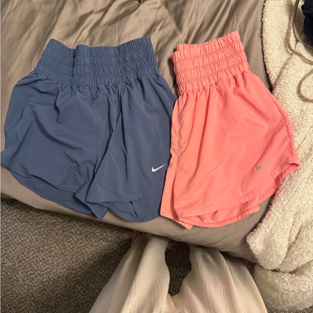 2 pairs Nike one ultra high rise shorts